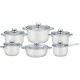 Set vase gătit inox cu capace sticlă 12 piese GR245 GRUNBERG