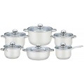Set vase gătit inox cu capace sticlă 12 piese GR245 GRUNBERG