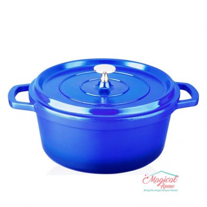 Cratiţă tip tuci din aluminiu GR2021 Grunberg 24cm cu capac, 4,0 L Albastru