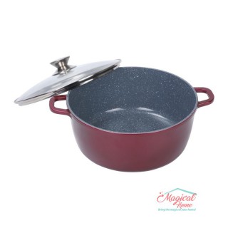 Cratiţă tip tuci din aluminiu GR9030 Grunberg interior teflon 30cm roşu