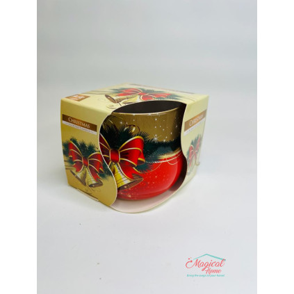 Lumânare  parfumată în suport decor Crăciun