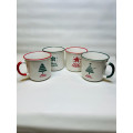Cană portelan 290ml decor Craciun set 4 bucati