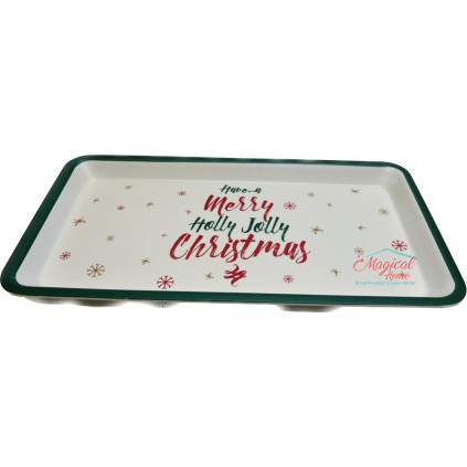 Tava bambus decor Craciun 30x 16 cm
