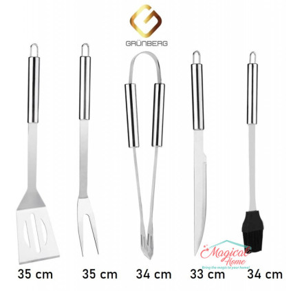Ustensile inox pentru gratar 5 piese UG5