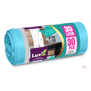 Saci Menajeri turcoaz 35L, 30 bucati Luxia, cu urechi