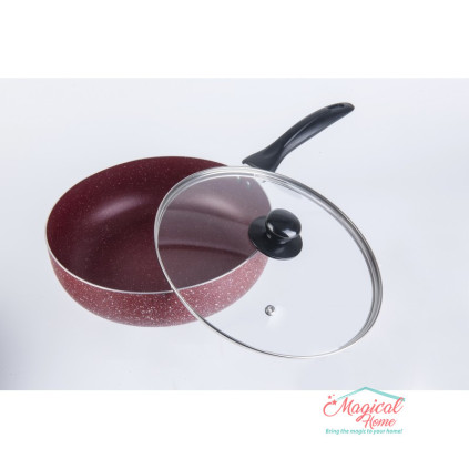 Tigaie din aluminiu cu capac din sticla, 28cm , Grunberg BB28