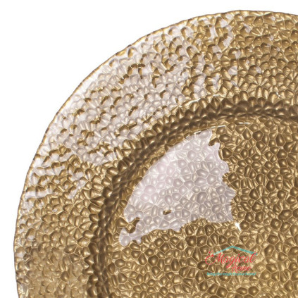 Farfurie sticla 33 cm  Auriu