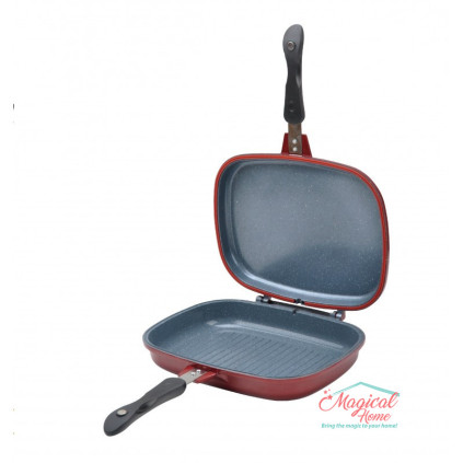 Tigaie grill dubla,  antiaderenta 32 x22 cm Grunberg GR3220