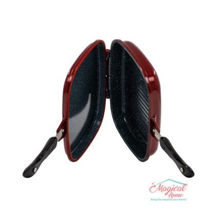 Tigaie grill dubla,  antiaderenta 32 x22 cm Grunberg GR3220