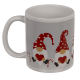 Set Craciun, Cana ceramica 350 ml si gnom de plus rosu