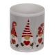 Set Craciun, Cana ceramica 350 ml si gnom de plus rosu