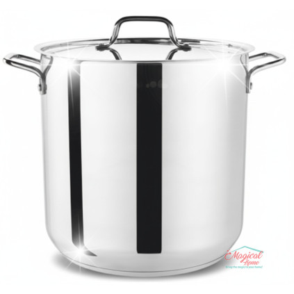 Oală inox cu capac inox Grunberg GR6428 16.5L, 28 cm