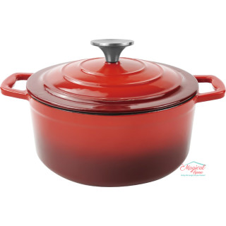 Cratita cu capac, din fonta emailata, 2.55 l, 20 cm, Grunberg GR8620