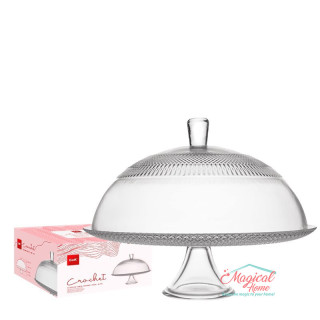 Suport tort cu capac 31 cm din sticla
