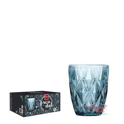 Set 6 pahare apă, din sticlă, bleu 6x300 ml Escorial Bleu