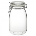 Borcan sticlă ermetic  1,0 L , forma rotunda