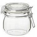 Borcan sticlă ermetic  550 ml , forma rotunda