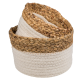 Set 2 cosuri depozitare rotunde din bumbac si margine iarba de mare, 20x15 cm + 16x13 cm