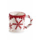 Cana Craciun ceramica steluta 400 ml alba