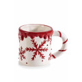 Cana Craciun ceramica steluta 400 ml alba