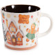 Cana Craciun portelan 350ml, decor turta dulce - 1 bucata